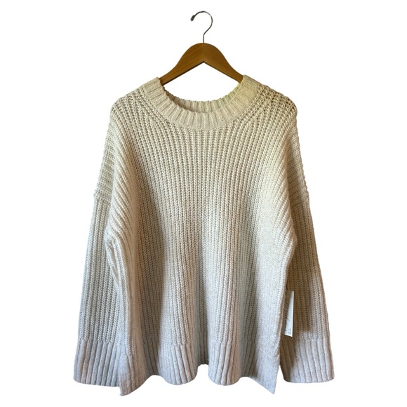 RACHEL ZOE Ivory Cream Chunky Rib Knit Sweater Sz 1X NWT Fisherman Core Fall - Picture 1 of 7